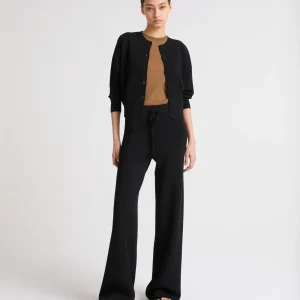 Knitted wide leg trousers
