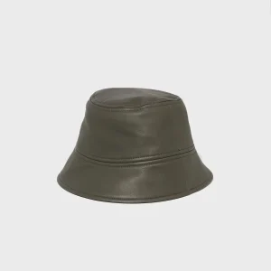 Leather bucket hat