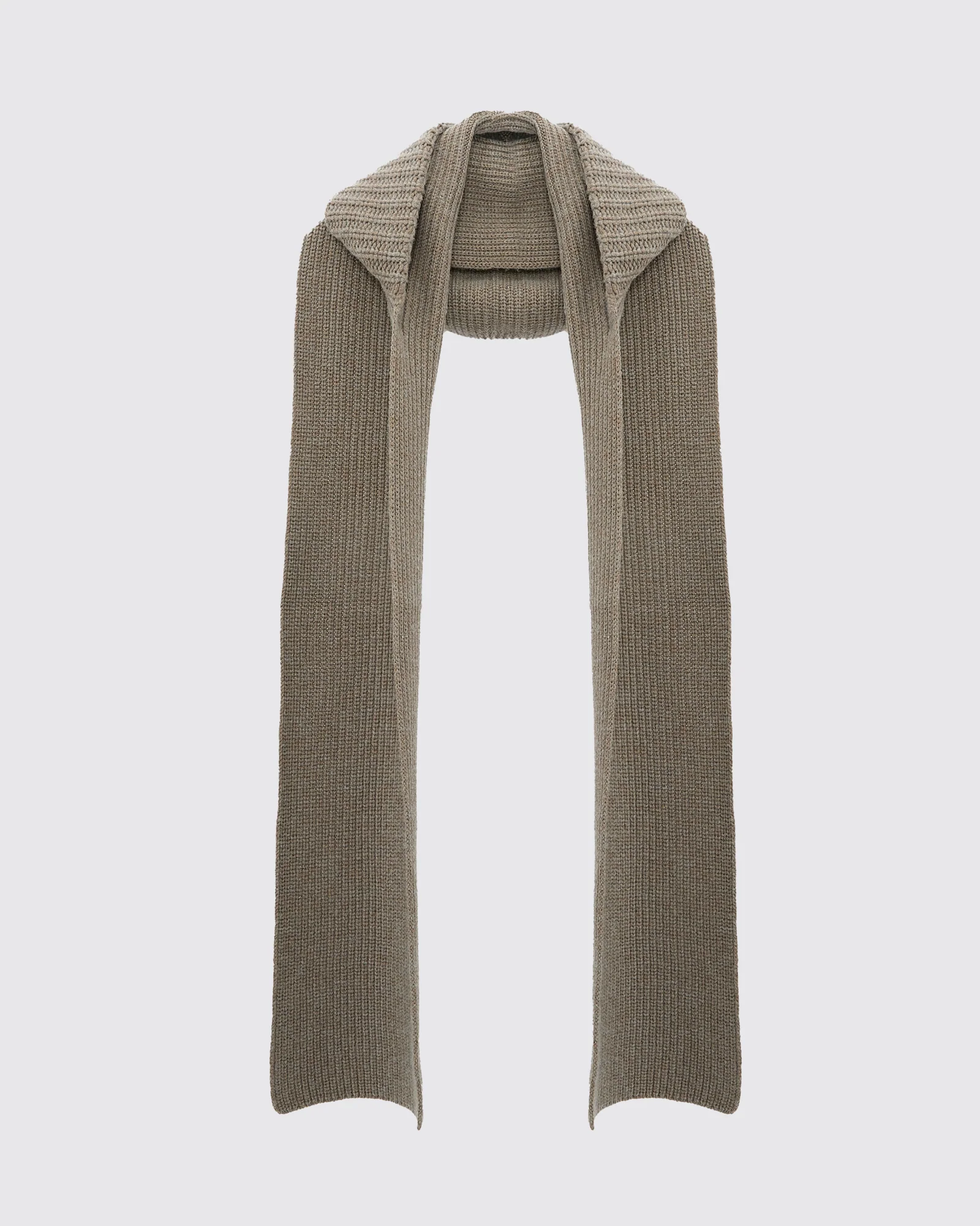 Cashmere and wool knit hooded scarf – Image 3