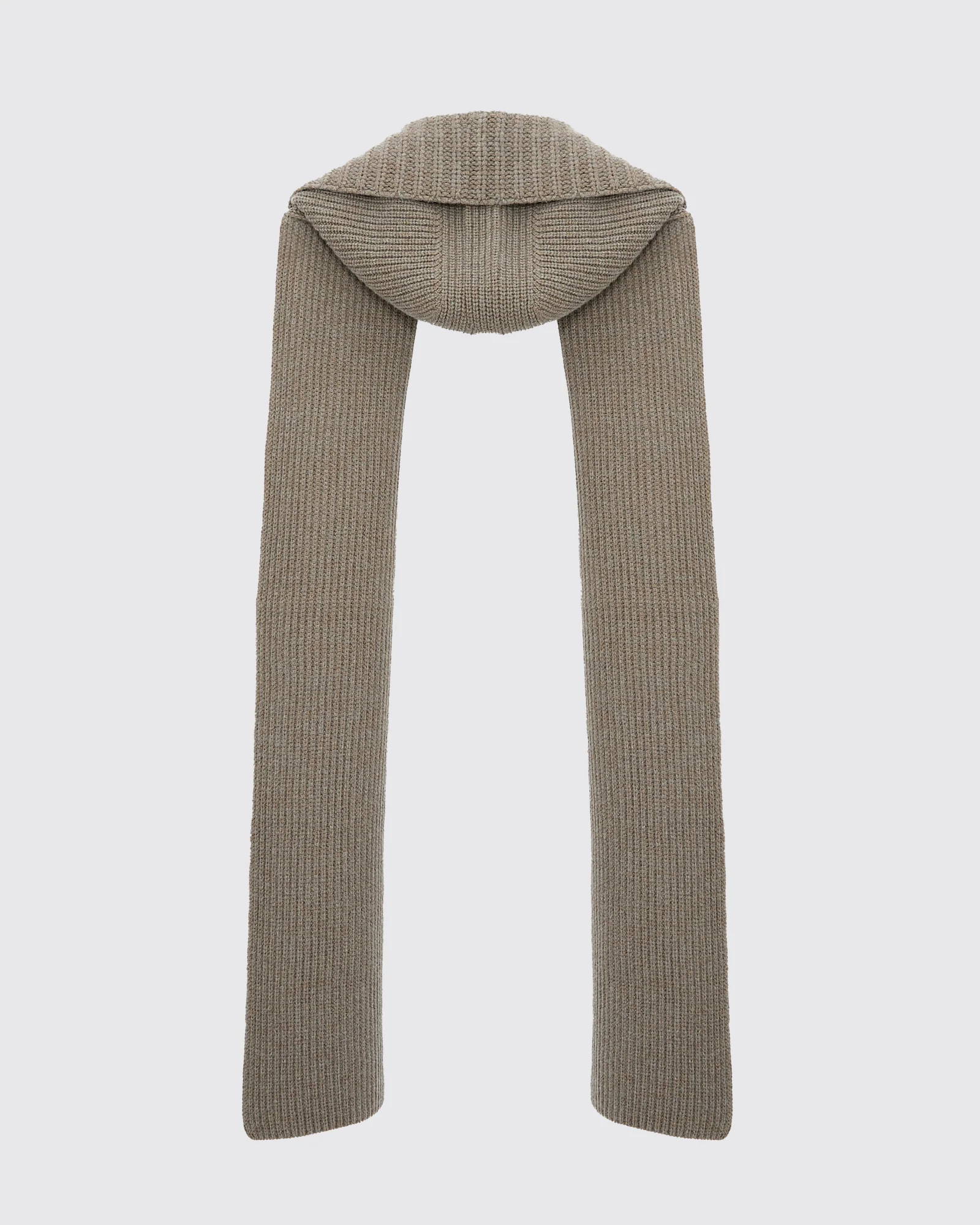 Cashmere and wool knit hooded scarf – Image 4
