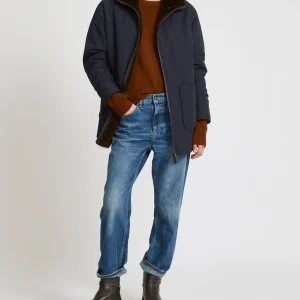 Mink reversible technical fabric parka