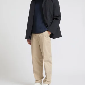 Field jacket in waterproof technical wool and mink fur