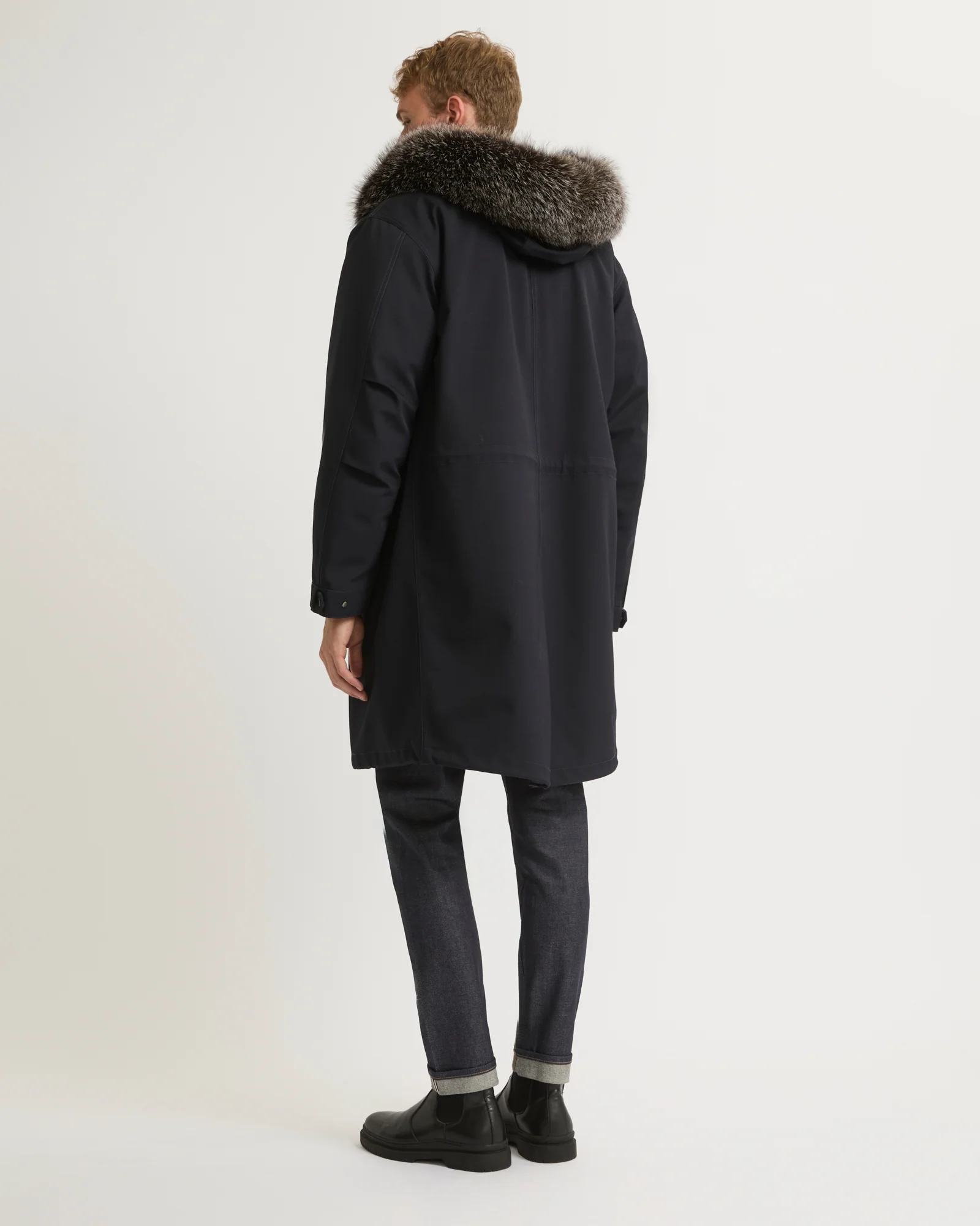 Fishtail parka in technical wool and fur – Image 5