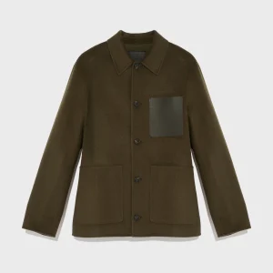Workwear jacket in double-sided wool-cashmere fabric