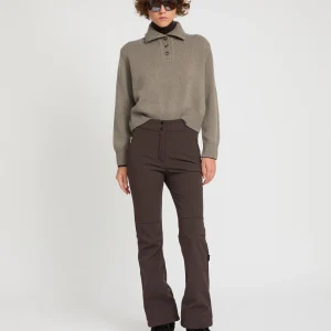 Softshell fabric flared fitted ski trousers