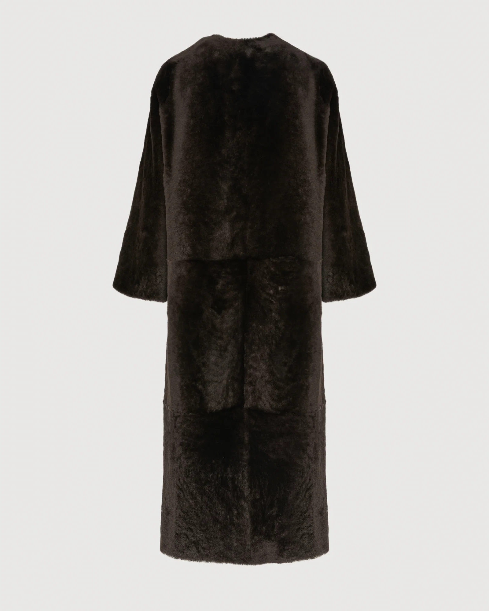 Extra long draped lambskin shearling coat – Image 7