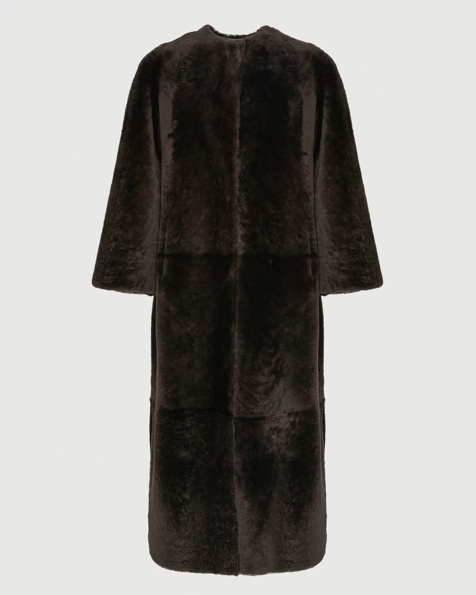 Extra long draped lambskin shearling coat – Image 6