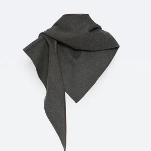 Double-sided cashmere wool hooded scarf