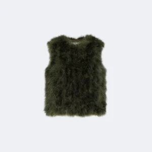 Cropped feather gilet