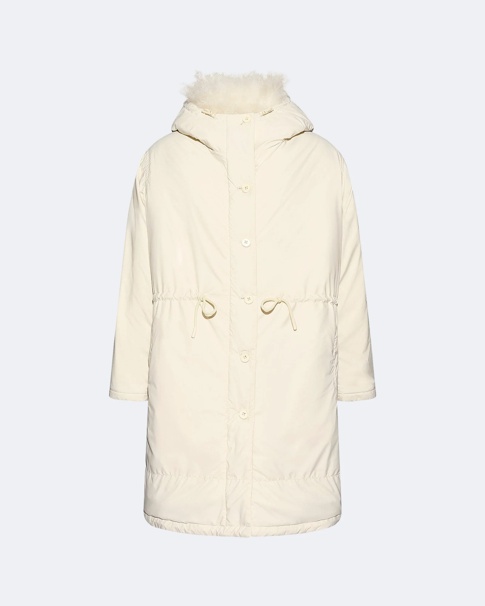 Ultra-light down parka with curly lambskin trim – Image 2
