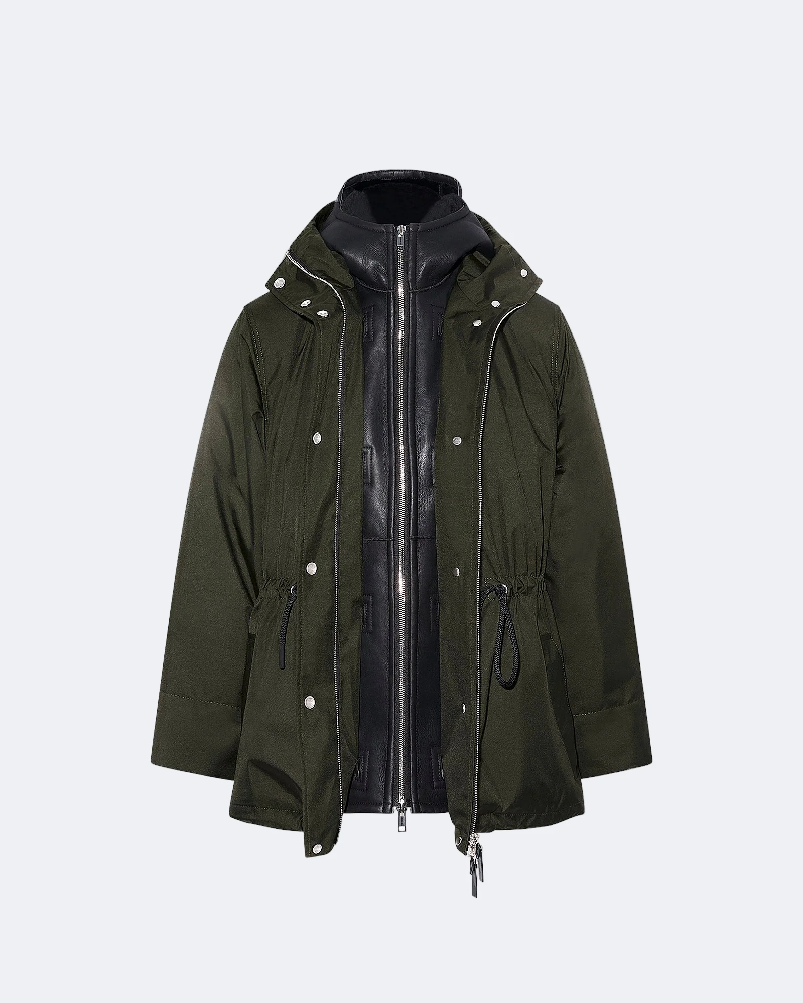 Technical fabric and shearling parka – Image 4