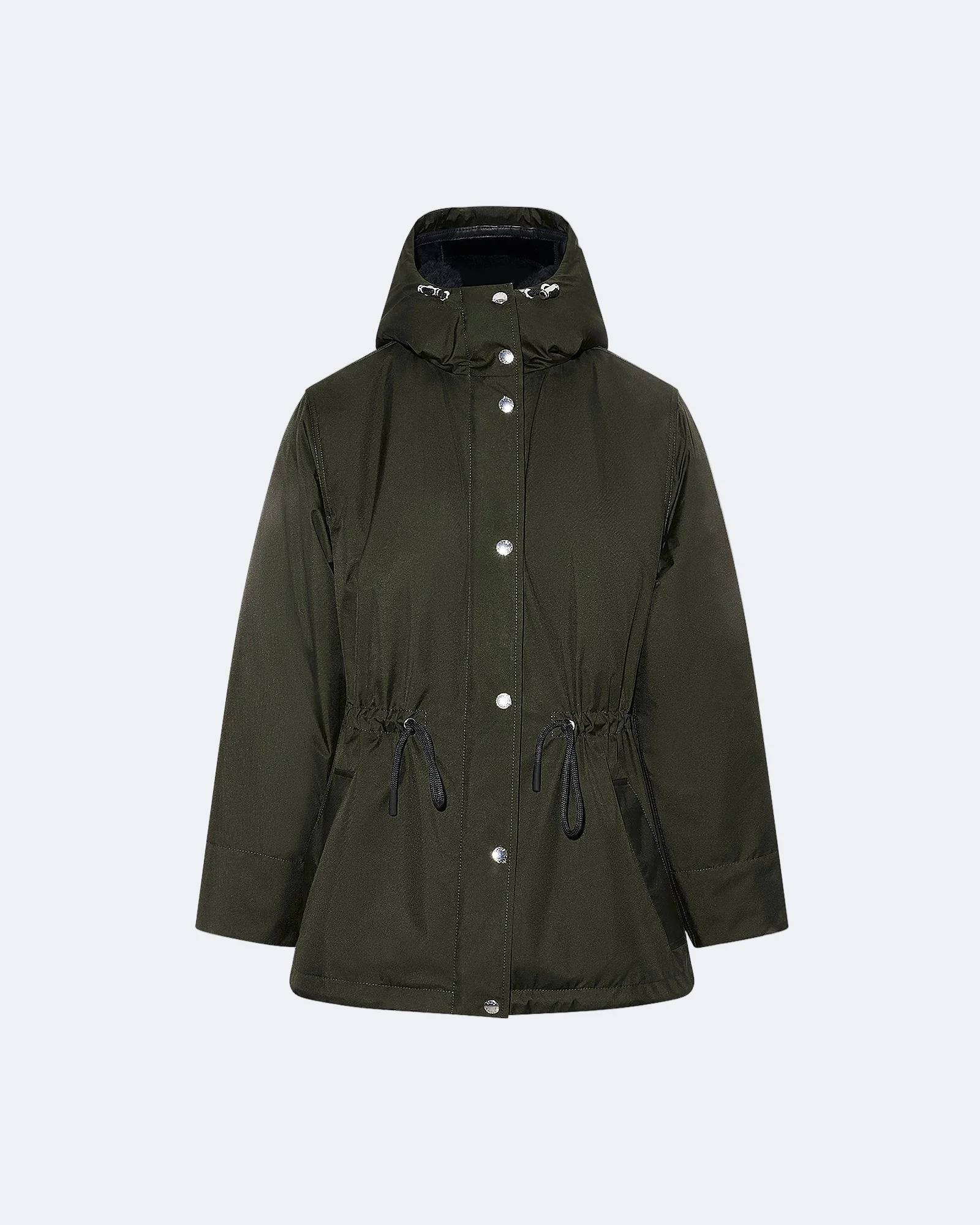 Technical fabric and shearling parka – Image 2