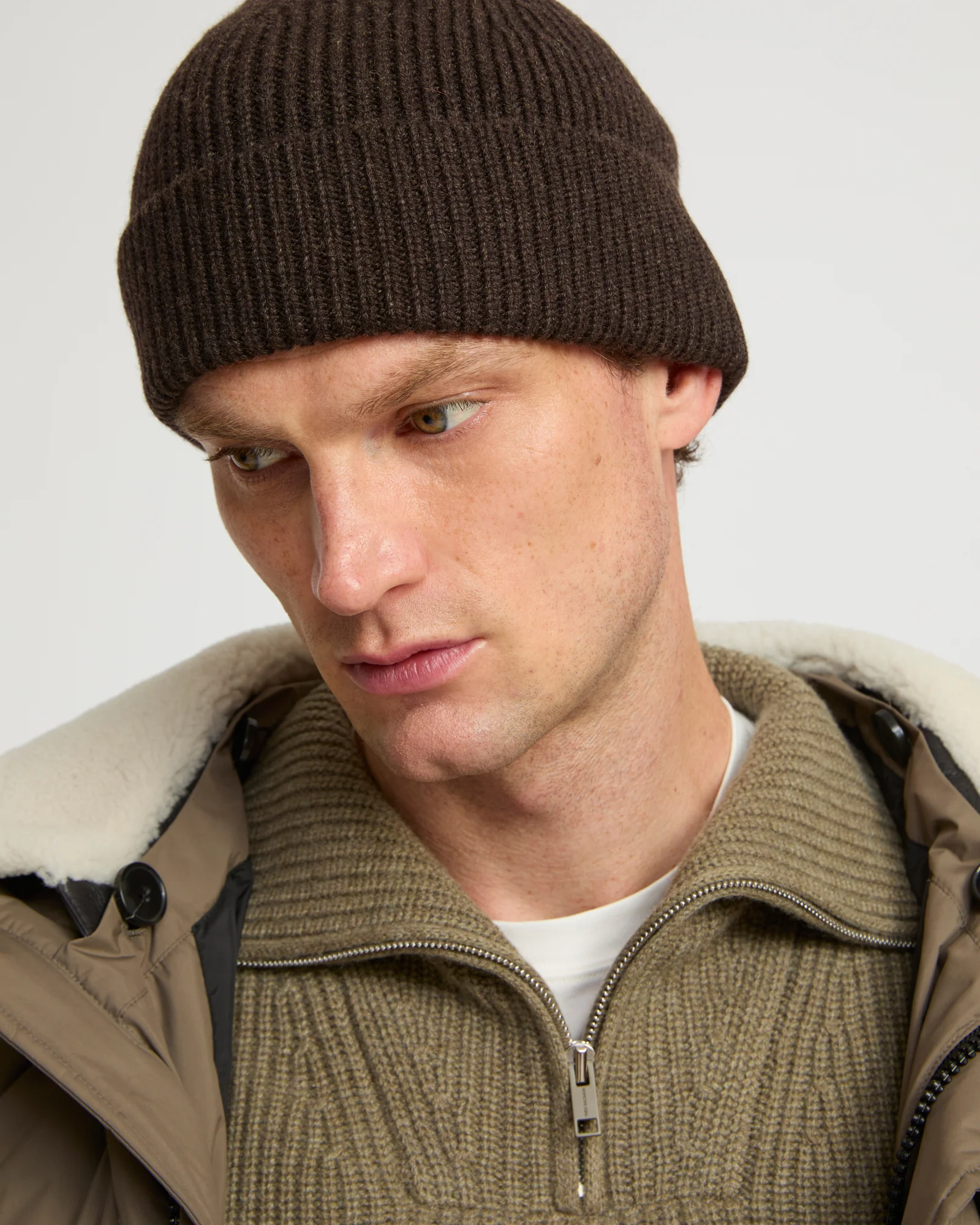 100% cashmere thick knit beanie – Image 2