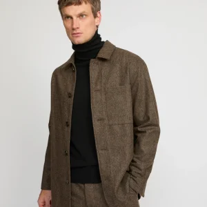 Overshirt in cashmere and wool tweed