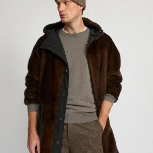 Reversible mink fur parka