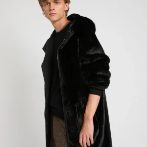 Reversible mink fur parka