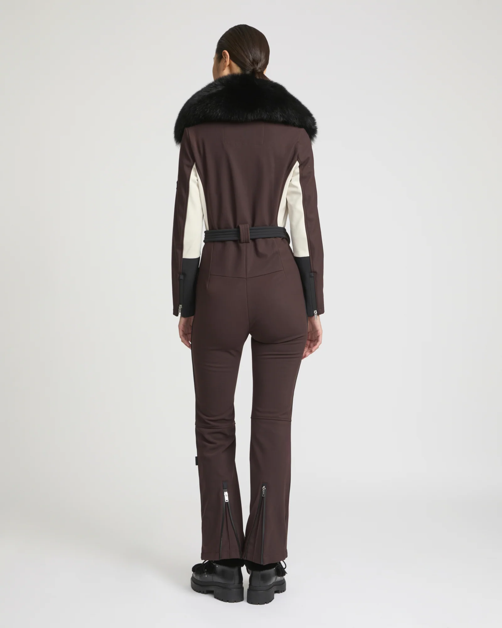 Softshell fabric jumpsuit with detachable fox fur collar – Image 6