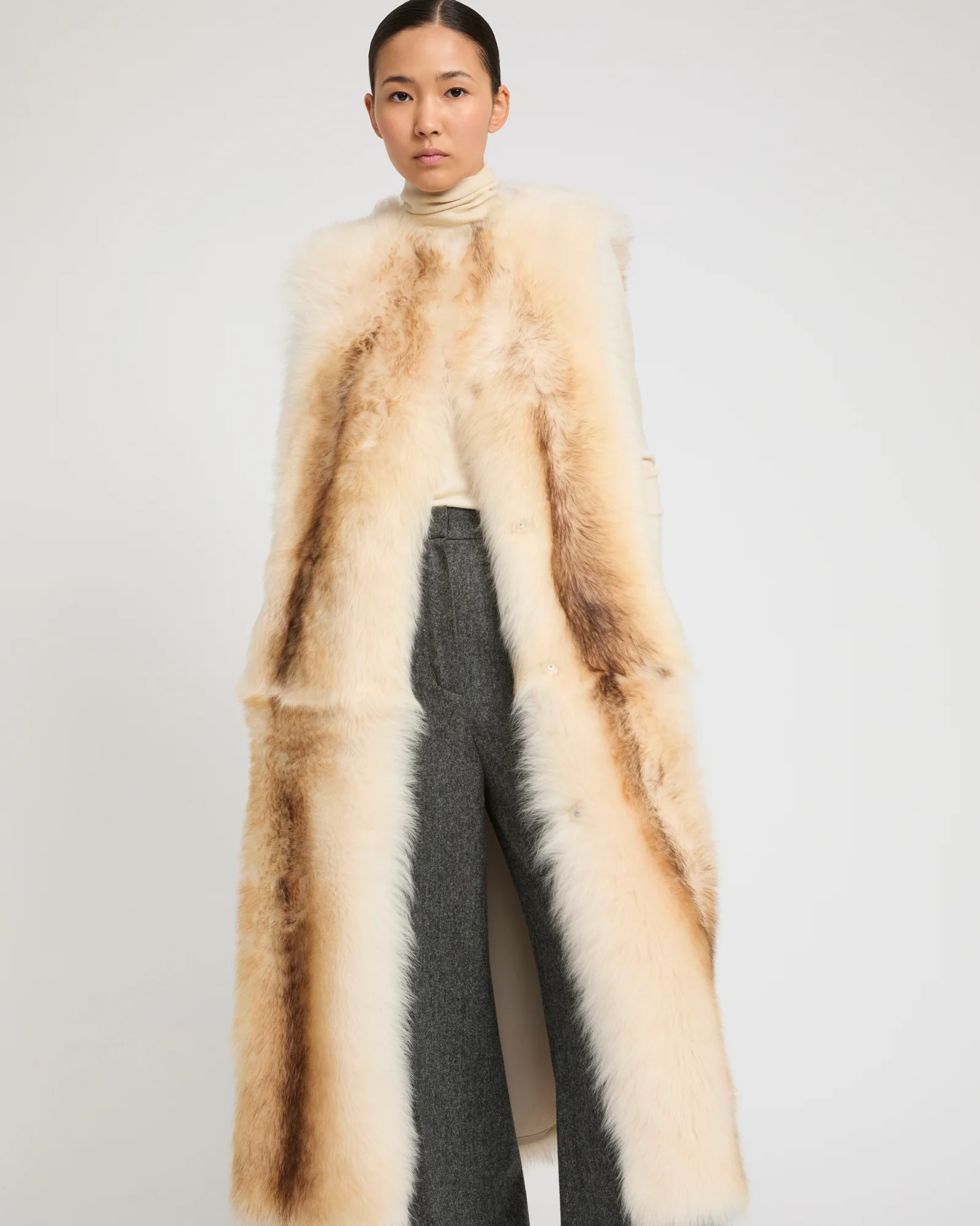 Long Toscana Shearling Vest – Image 4