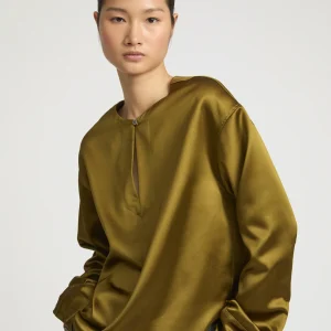 Heavy wool satin blouse