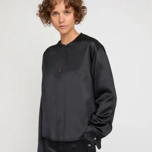 Heavy wool satin blouse