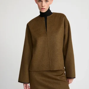 Double-sided cashmere-blend pea jacket