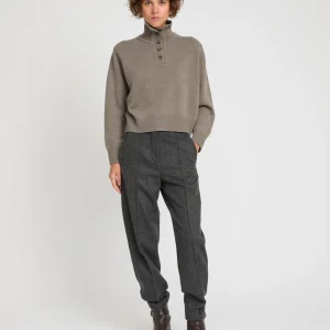 High neck knit jumper