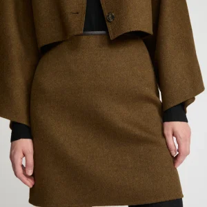 Double-sided cashmere-blend skirt