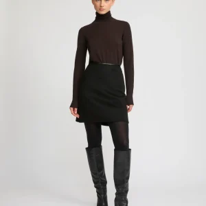 Double-sided cashmere-blend skirt