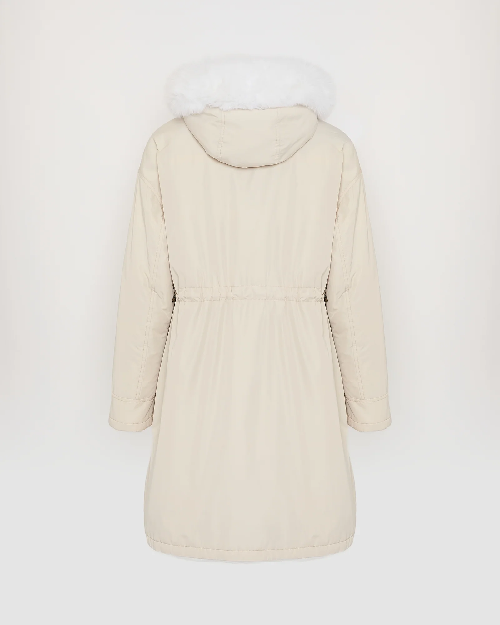 Hooded coat in technical fabric reversible rex rabbit fur – Image 8