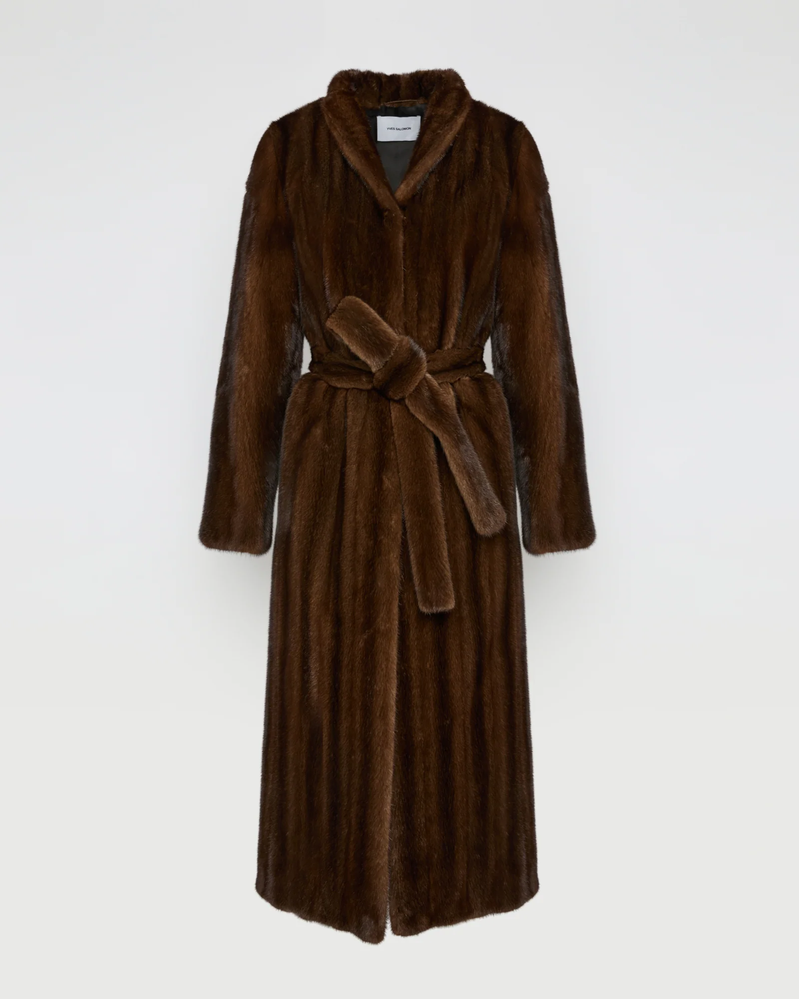 Maxi belted coat in long-haired mink fur – Image 6