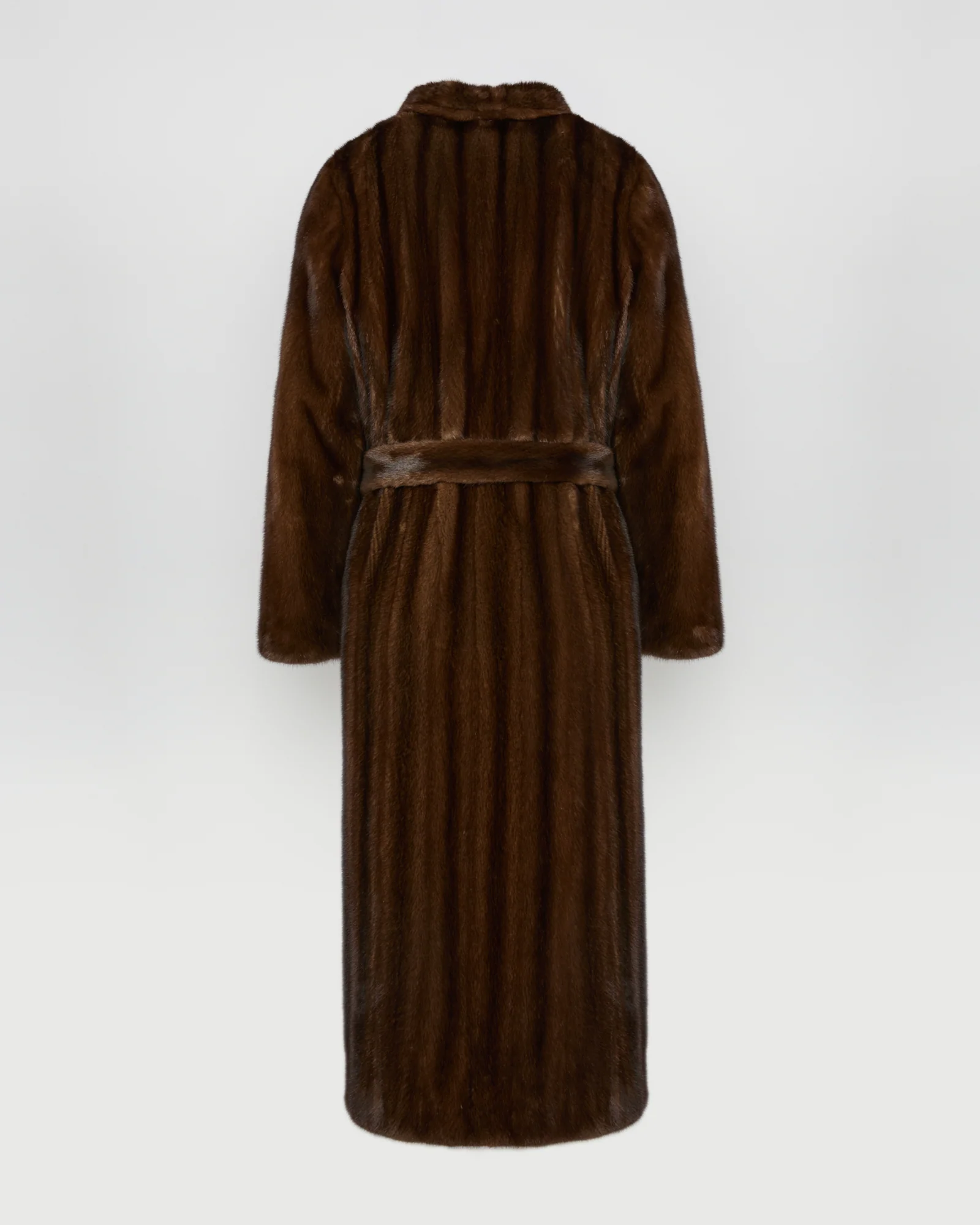 Maxi belted coat in long-haired mink fur – Image 7