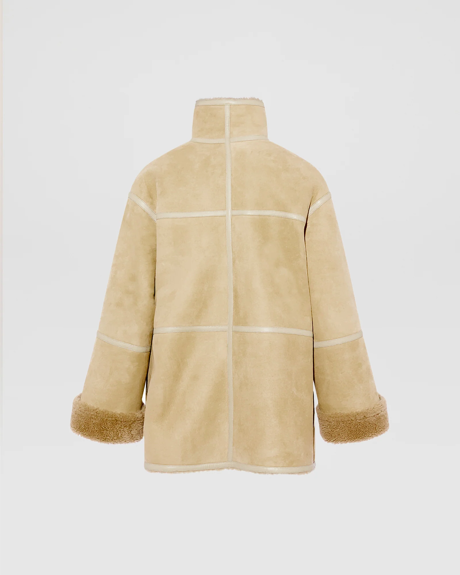 Short suede Merino lambskin coat – Image 7