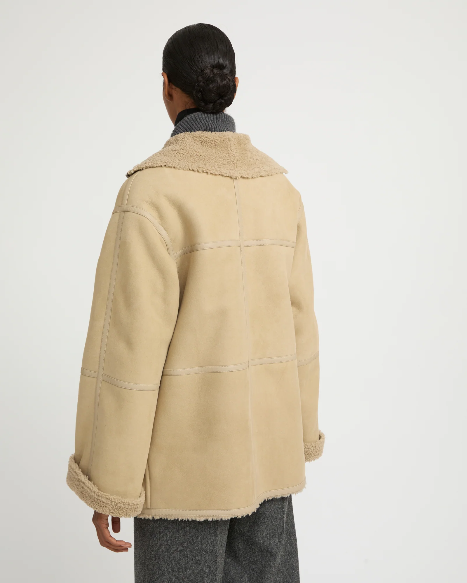 Short suede Merino lambskin coat – Image 5