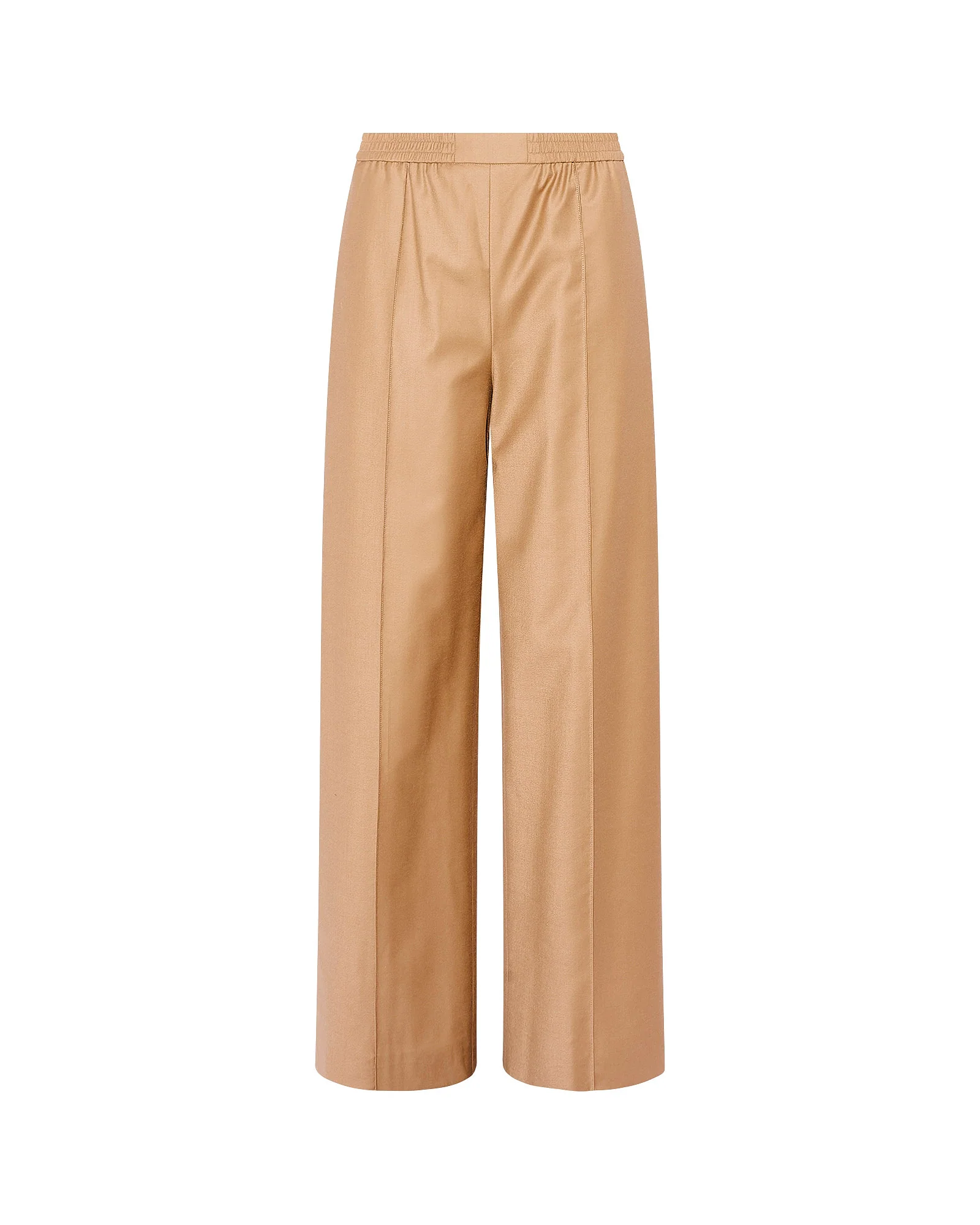 Loose fit trousers with elasticated waistband in flannel fabric – Image 5