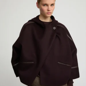 Double-sided cashmere-blend hooded jacket