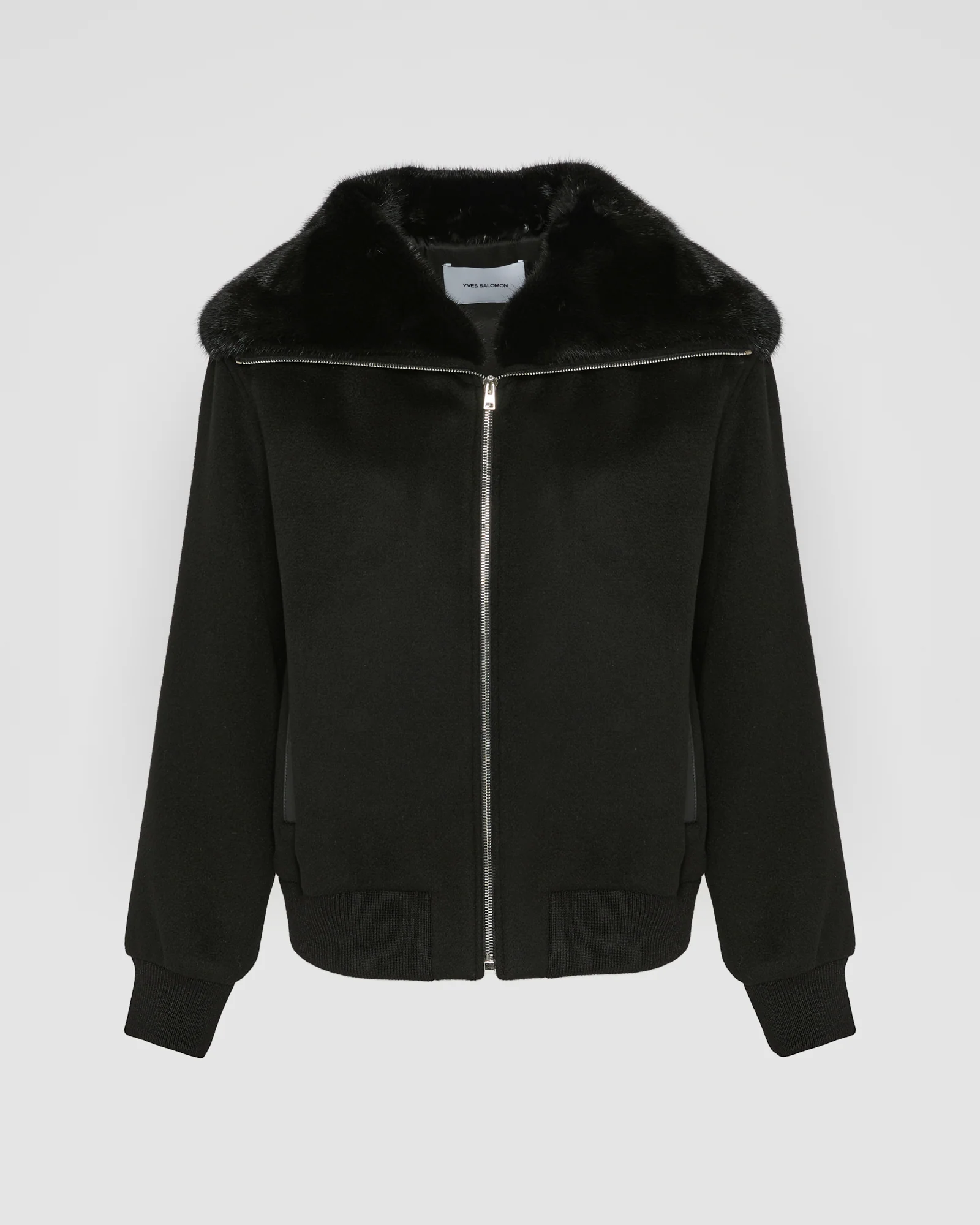 Cashmere-blend cropped blouson with removable mink fur collar – Image 8