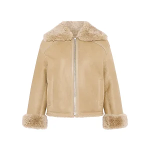 Gonfio Merino lambskin boxy jacket
