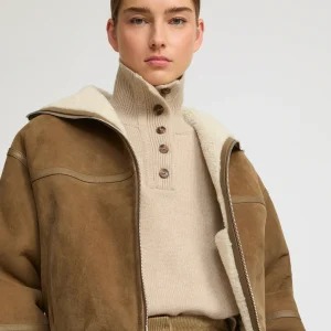 Suede Merino lambskin cropped jacket