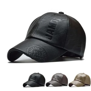 Casquettes de baseball en cuir PU avec impression de lettres