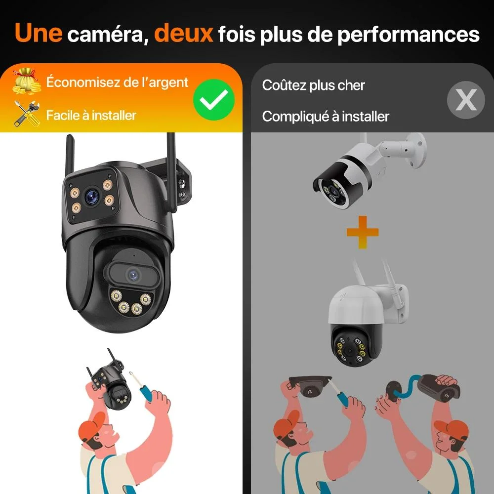 Caméra de surveillance extérieure PTZ IP WiFi HD 4K 8MP – Image 4