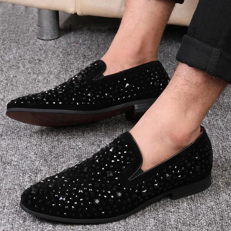 Chaussures de luxe pour hommes, mocassins à pointes noires – Image 3