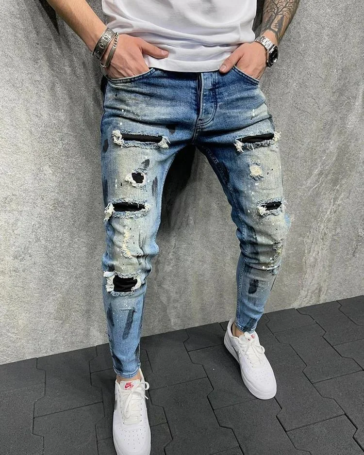 Jean skinny bleu pour homme – Image 2