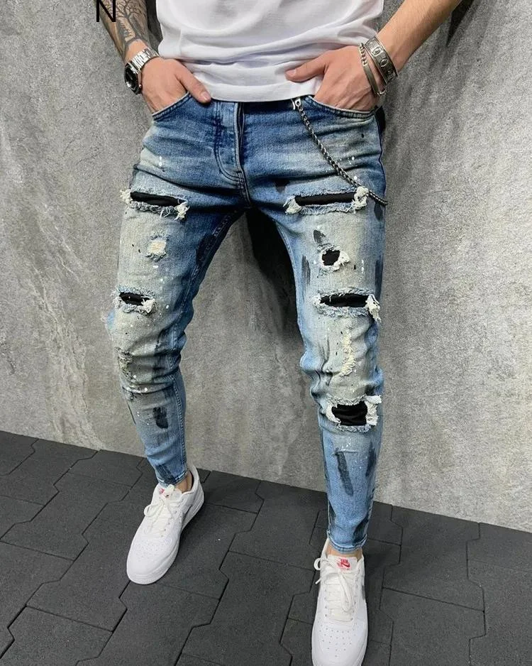 Jean skinny bleu pour homme – Image 5