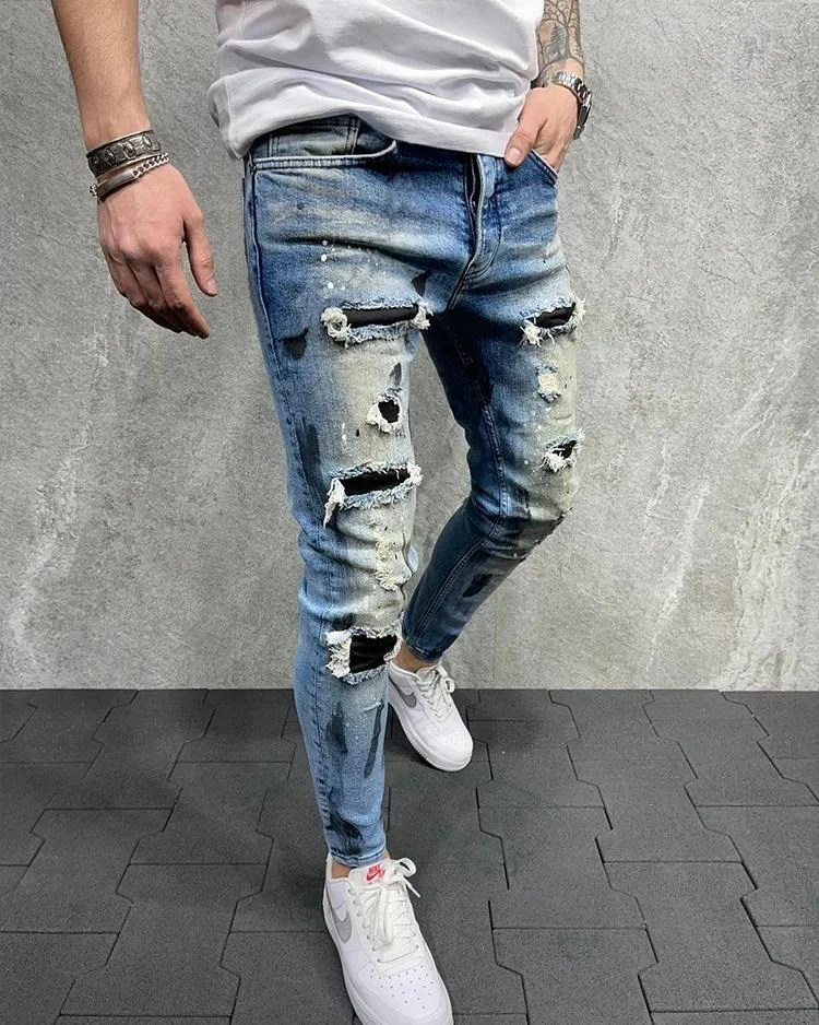 Jean skinny bleu pour homme – Image 3