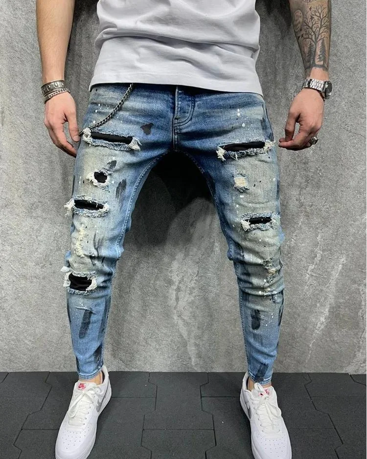 Jean skinny bleu pour homme – Image 7