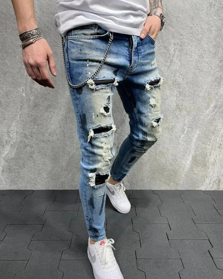 Jean skinny bleu pour homme – Image 6