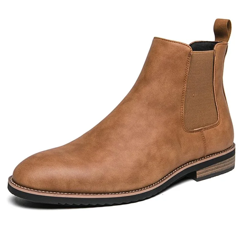 Bottes en cuir fendu de style britannique pour hommes – Image 2