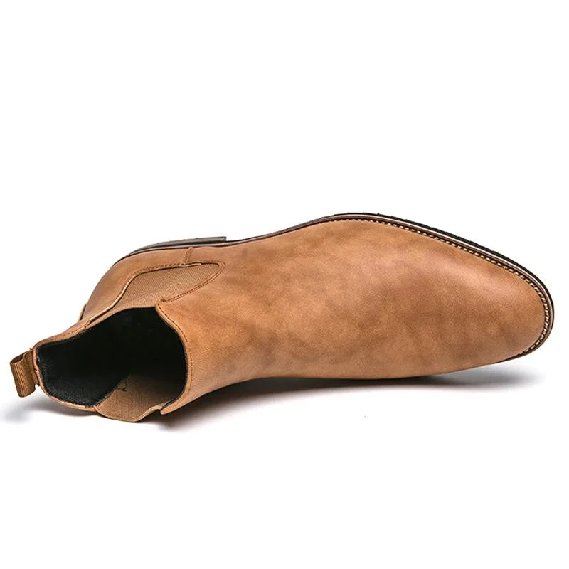 Bottes en cuir fendu de style britannique pour hommes – Image 4