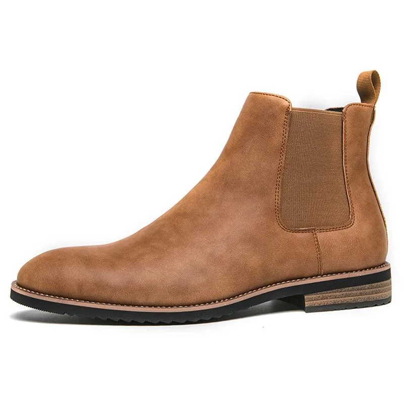 Bottes en cuir fendu de style britannique pour hommes – Image 3