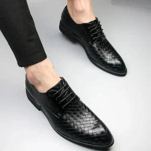 Chaussures à carreaux en cuir pour hommes